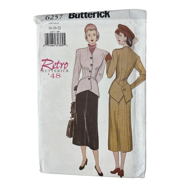 90s Butterick Retro 48 Sewing Pattern Misses Jacket & Skirt Sizes 18-20-22 UNCUT - Picture 1 of 6